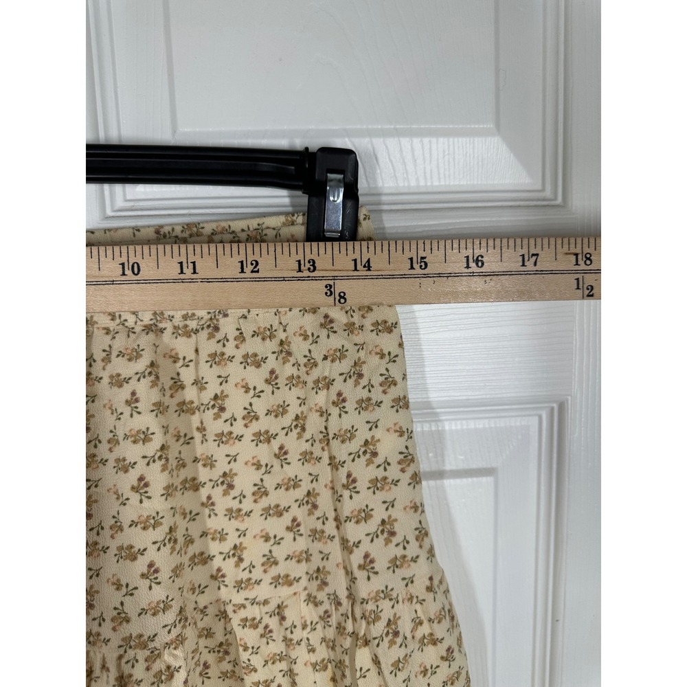 American Eagle Mini Skirt Womens Small Cream Floral Tiered‎ Ruffle Boho Skirt - Picture 4 of 7